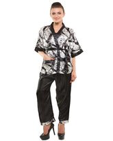 Eva Paris-3 Pes Set Full Pajam With Black+White Night Suit-K75-3353